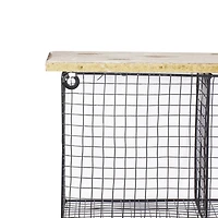 Black Iron Farmhouse Wall Hooks With Shelf