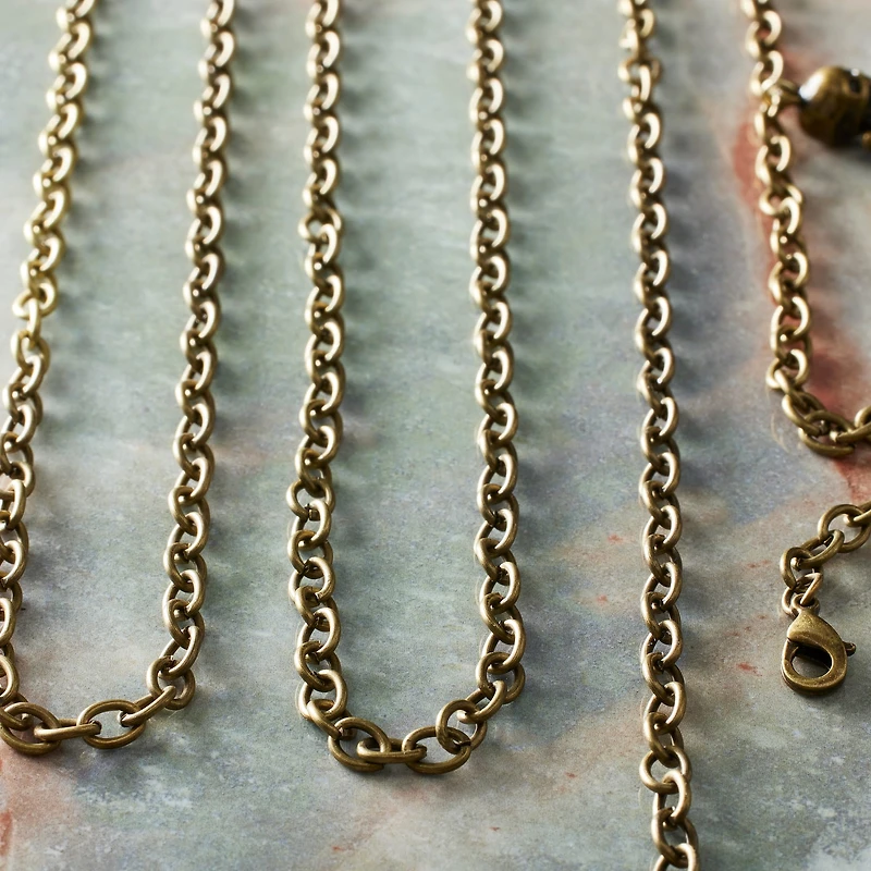 12 Packs: 3 ct. (36 total) 30" Oxidized Brass Cable Chain Necklaces by Bead Landing™