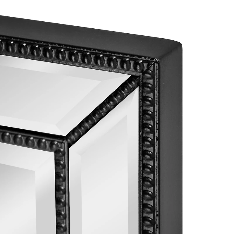 Head West Black Metro Beaded Glass Framed Vanity Mirror