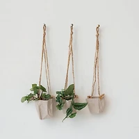 Hello Honey® Natural Round Jute & Cotton Hanging Planter Set