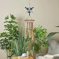 36" Ship Wheel Handmade Bamboo Windchime with Log Chimes