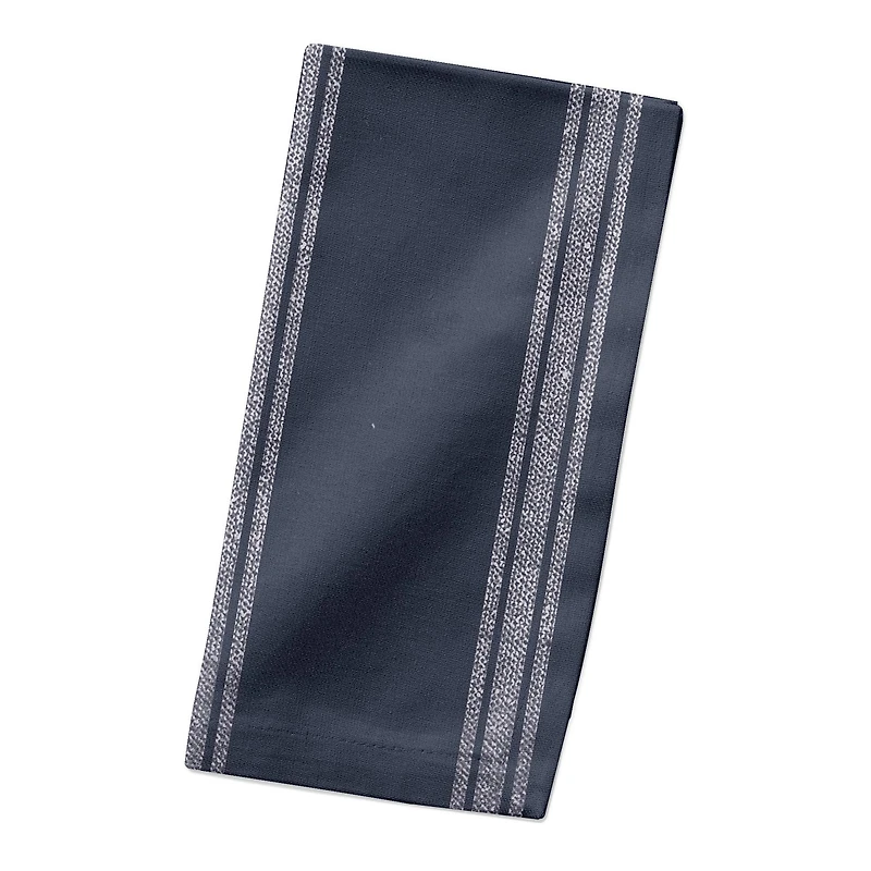 Blue Linen Stripe 10" x 10"  Cotton Twill Napkin