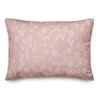 Simple Pink Easter Bunny Throw Pillow