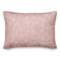 Simple Pink Easter Bunny Throw Pillow