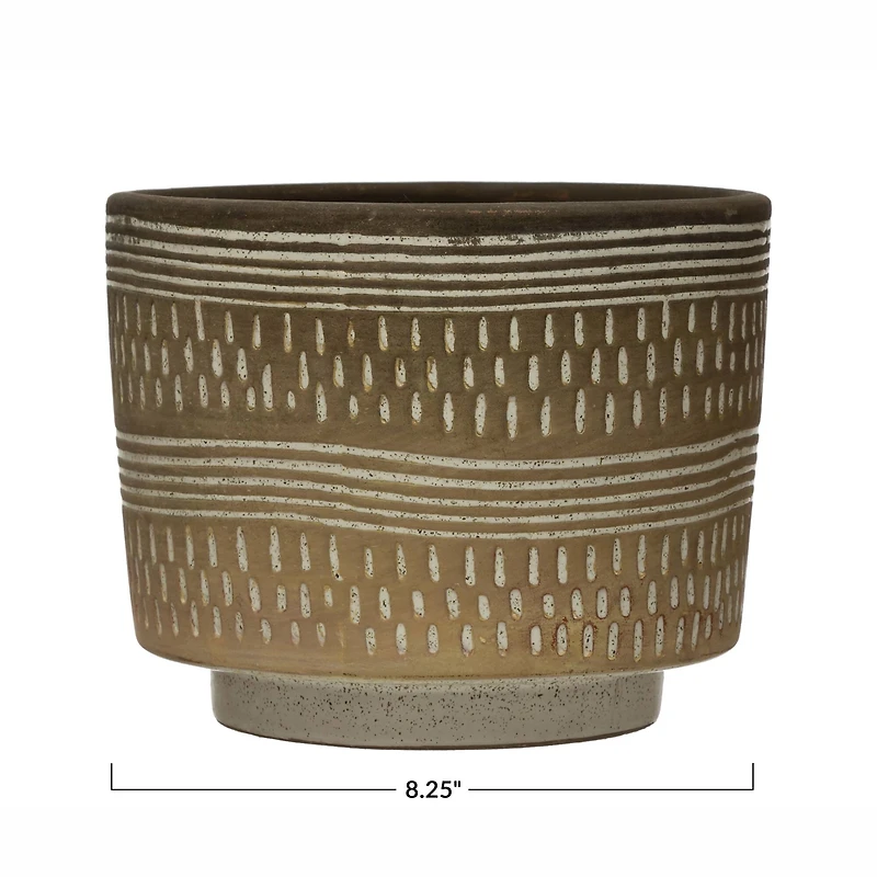 Hello Honey® 7" Debossed Stoneware Planter