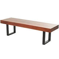 5ft. Wood Bench with Black Metal Legs