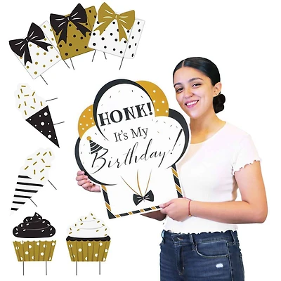 Kate Aspen® Black & Gold Birthday Yard Sign Set