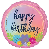 17" Pink Happy Birthday Bouquet Foil Balloon