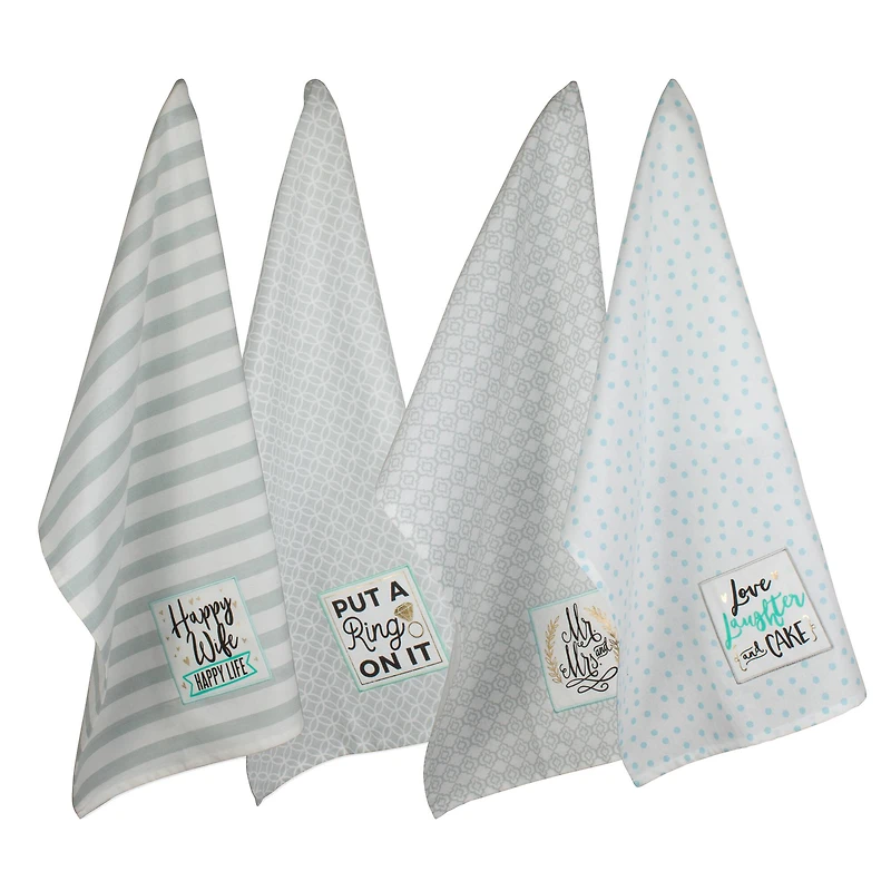DII® Wedding Themed Embellished Dishtowels, 4ct.