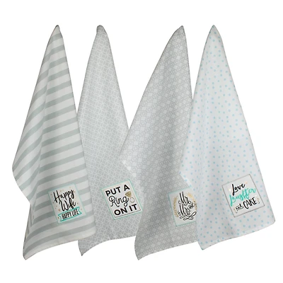 DII® Wedding Themed Embellished Dishtowels, 4ct.