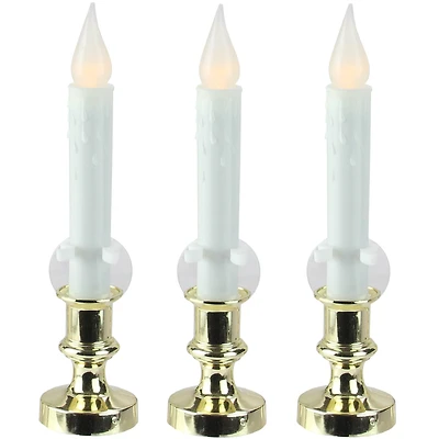 8.5" White LED Flickering Candle Lamps, 3ct.