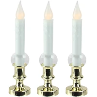 8.5" White LED Flickering Candle Lamps, 3ct.