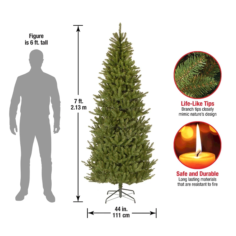 7 ft. Unlit Natural Fraser Fir Slim Artificial Christmas Tree
