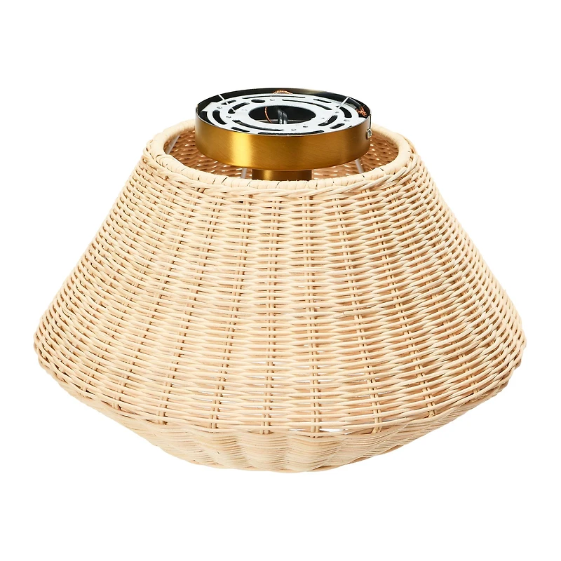 Hello Honey® 13.8" Coastal Ceiling Lamp with Rattan Shade and Iron Base