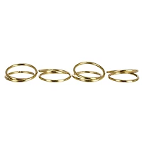 Hello Honey® Modern Round Brass Napkin Rings with Leather Tie Set
