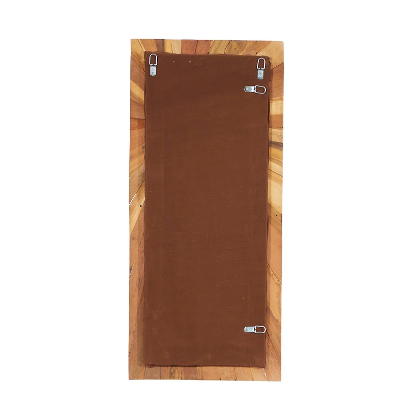 39" Brown Rustic Abstract Teak Wood Wall Decor