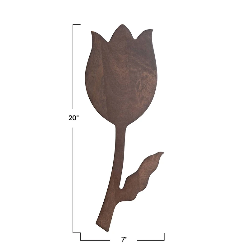 Hello Honey® 20" Tulip-Shaped Natural Mango Wood Serving Board