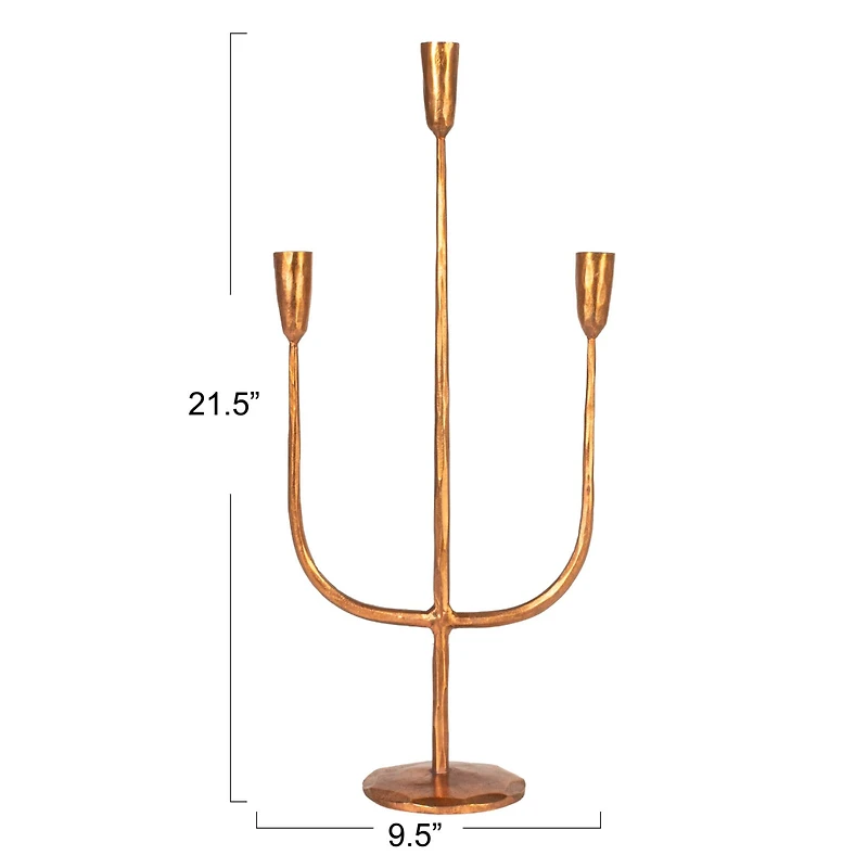 Hello Honey® 21.5" Copper Metal Candelabra