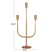 Hello Honey® 21.5" Copper Metal Candelabra