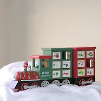 16.5" Locomotive Train Wood Christmas Advent Calendar