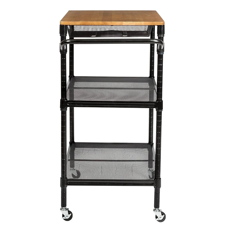 Honey Can Do Black Matte Rolling Storage Cart
