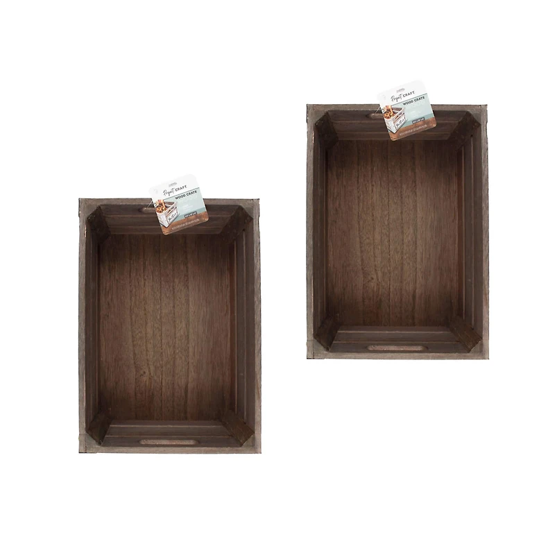 ArtSkills® 13" Rustic Wooden Crate with Metal Edges, 2ct.