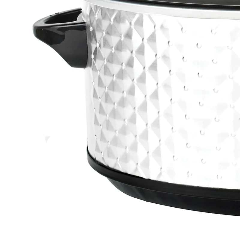 Brentwood Pearl White 7qt. Quilted-Pattern Slow Cooker