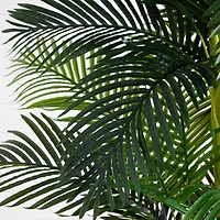 9ft. Potted Green Artificial Double Golden Cane Palm Tree
