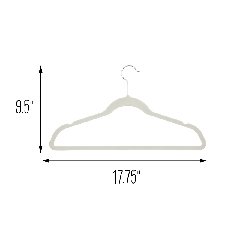 Honey Can Do White Collapsible Hangers w/ Velvet Non-Slip Hangers, 55ct.
