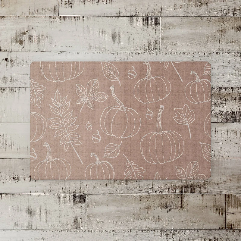 Dusty Rose Fall Pattern Floor Mat