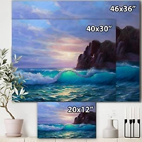 Designart - Sunshine Reflecting Throug Braking Waves II