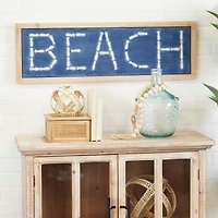 White Metal Coastal Wall Decor, 12" x 34" x 1"