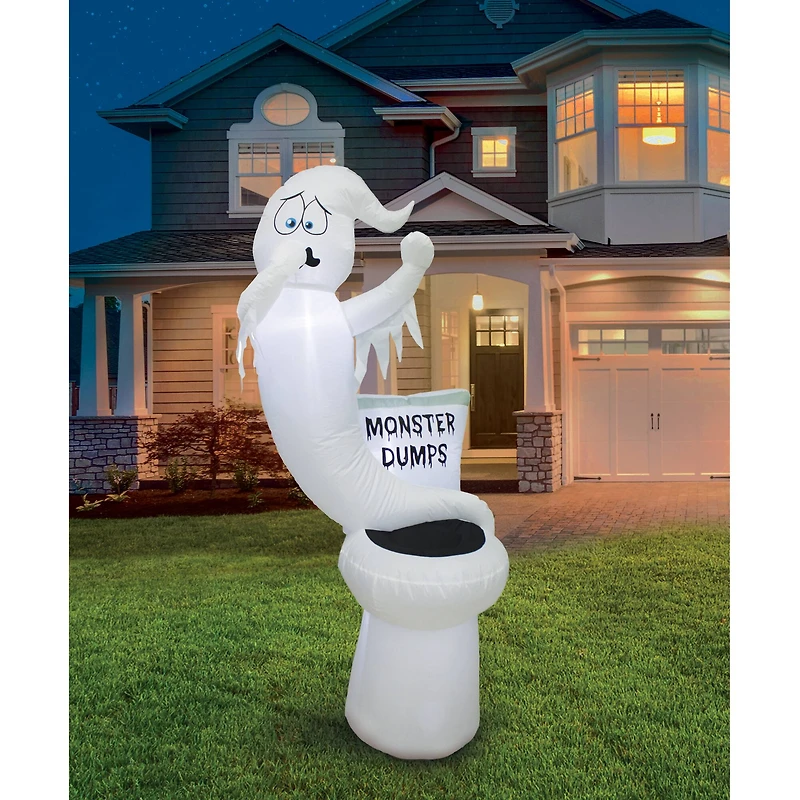 5ft. Inflatable Glowing Toilet Monster Dumps