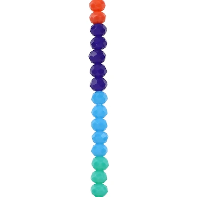 Multicolored Glass Faceted Rondelle Beads, 3mm by Bead Landing™