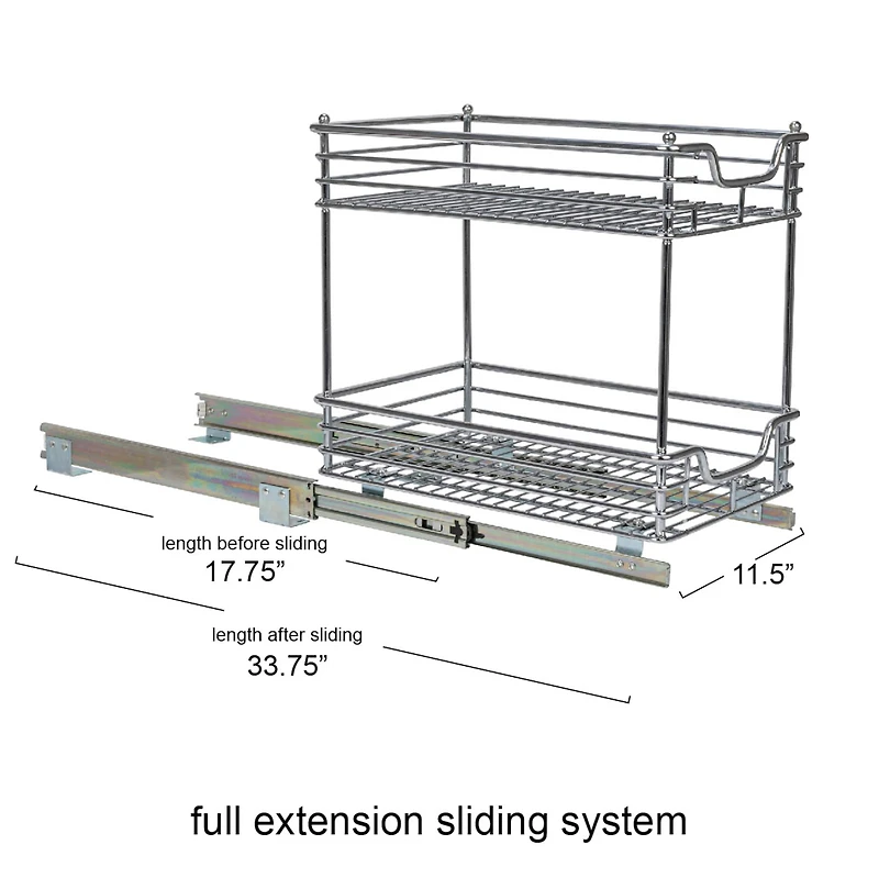 Household Essentials Glidez Chrome 2-Tier Cabinet Organizer