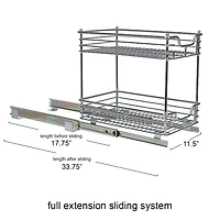 Household Essentials Glidez Chrome 2-Tier Cabinet Organizer
