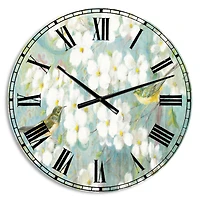 Designart Birds On Blossom Wall Clock