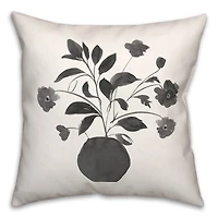 Monochromatic Floral II 18" x 18" Throw Pillow