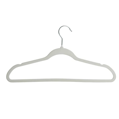 Honey Can Do White Slim-Profile Non-Slip Velvet Hangers