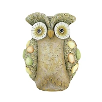 17.25" Weathered Wise Owl Spring Patio Garden Statue
