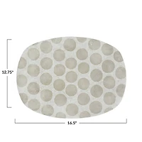 Hello Honey® 16.5" Natural Decorative Terracotta Platter with Wax Relief Dots
