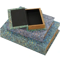 Geometric Floral Canvas Faux Book Box Set
