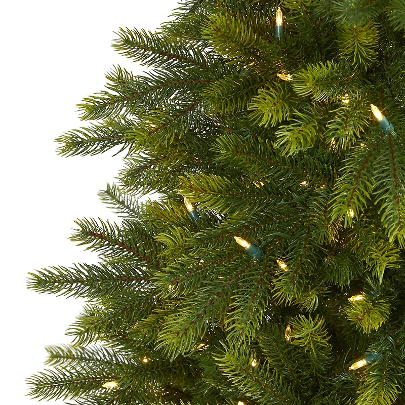 5ft. Pre-Lit Manchester Fir Artificial Christmas Tree with Multifunction LED Clear Warm Lights in Decorative Planter