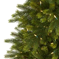 5ft. Pre-Lit Manchester Fir Artificial Christmas Tree with Multifunction LED Clear Warm Lights in Decorative Planter