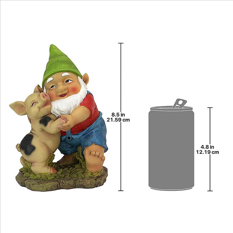 Design Toscano 8.5" Happy as a Pig in Slop Garden Gnome Statue
