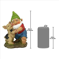 Design Toscano 8.5" Happy as a Pig in Slop Garden Gnome Statue