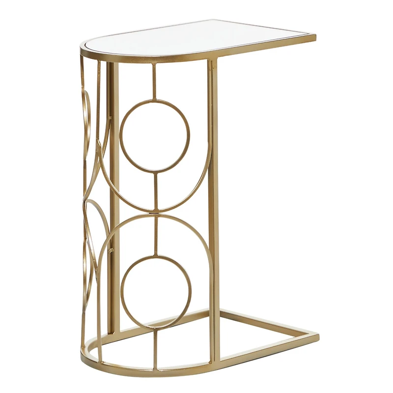 24" Gold Contemporary Metal Accent Table