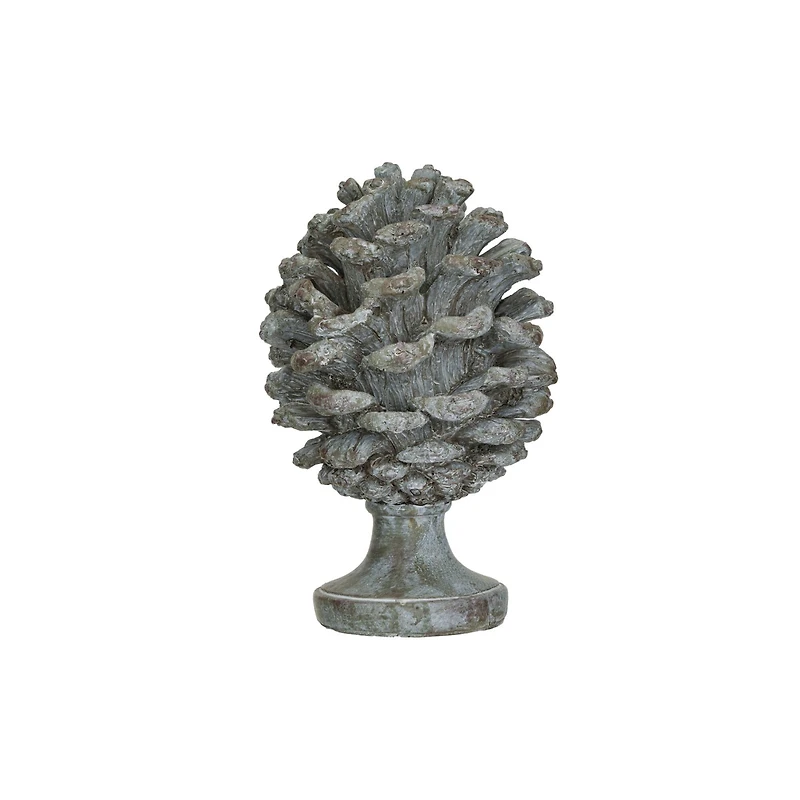 Hello Honey® 10.25" Round Verdigris Finish Pinecone Finial with Base