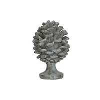 Hello Honey® 10.25" Round Verdigris Finish Pinecone Finial with Base