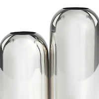 The Novogratz Silver Stainless Steel Vase with a Sleek Mirror Finish Set